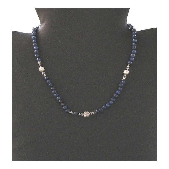 Indian silver jewelry - Creation Lapis lazuli Necklace,Indian Necklaces