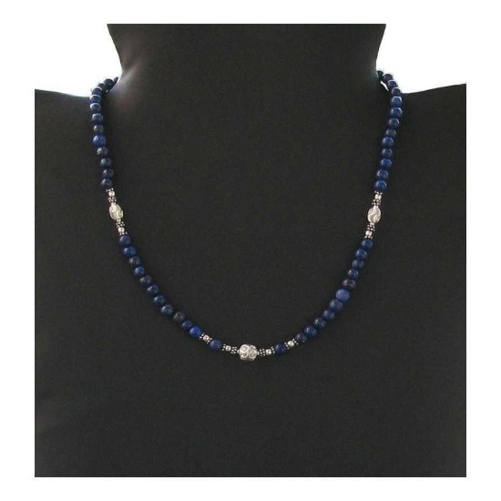 Indian silver jewelry - Creation Lapis lazuli Necklace,Indian Necklaces