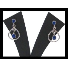 Boucles d'Oreilles argent Lapis-Lazuli - Bijoux indiens Boucles d'Oreilles argent Lapis-Lazuli - Bijoux indiens