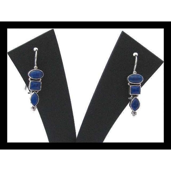 Indian silver jewellery - Indian Lapis-Lazuli Earrings,Indian Earrings