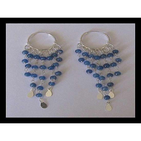 Indian silver jewellery - Indian Lapis-Lazuli Earrings,Indian Earrings