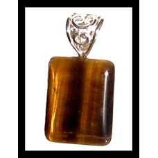 Pendentif indien métal Oeil de tigre Pendentif indien métal Oeil de tigre