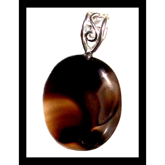 Indian silver plated jewellery - Indian Agate stone Pendant,Indian Agate Pendant