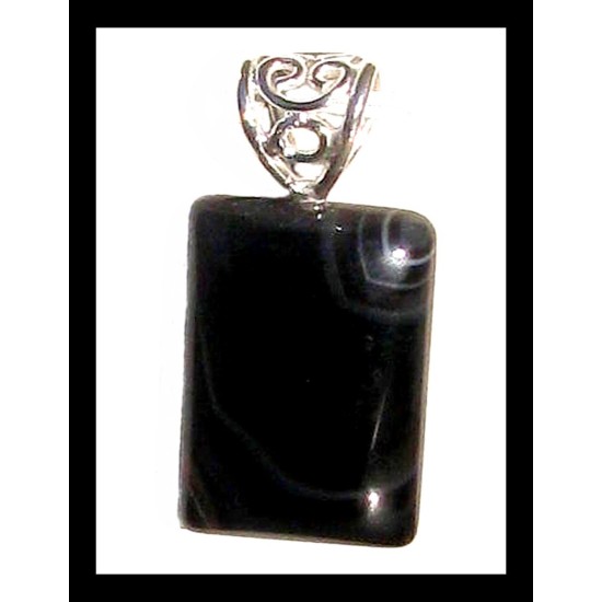 Indian silver plated jewellery - Indian Agate stone Pendant,Indian Agate Pendant