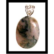 Moss Agate jewelry - Indian pendant - Fashion jewelry