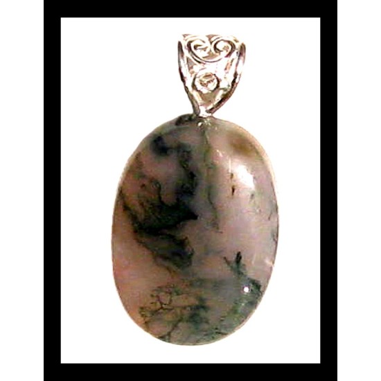 Bijoux en Agate Mousse - Pendentif indien - Bijoux fantaisie,Pendentifs Agate