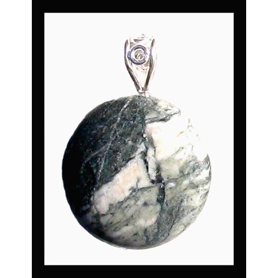 Indian silver plated jewellery - Indian Marble Agate stone Pendant,Indian Agate Pendant