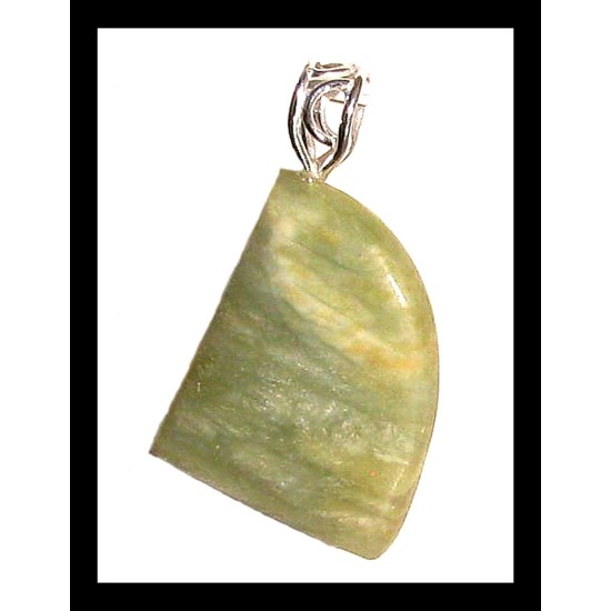 Indian silver plated jewellery - Indian Green Jasper stone Pendant,Indian Jasper Pendant