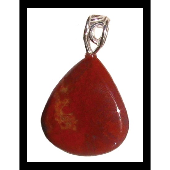 Indian silver plated jewellery - Indian Red Jasper stone Pendant,Indian Jasper Pendant