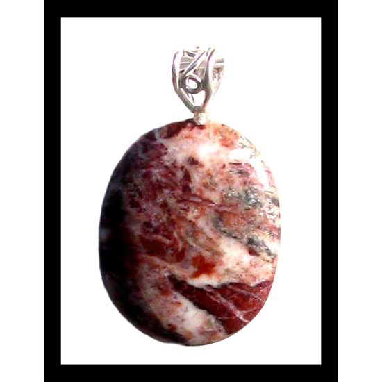 Indian silver plated jewellery - Indian Jasper stone Pendant,Indian Jasper Pendant