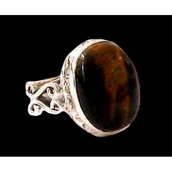 Indian silver jewellery - Indian Tiger Eye Ring,Silver mens rings