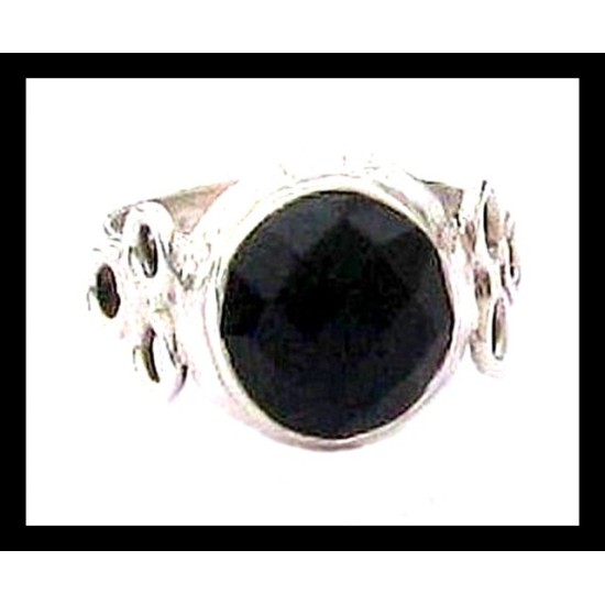 Bijoux indiens - Bague Onyx - Bague indienne en argent,Bagues indiennes