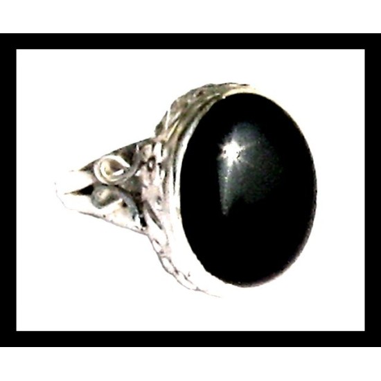 Bijoux indiens - Bague Onyx - Bague indienne en argent,Bagues hommes avec Pierre