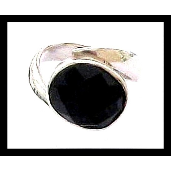 Bijoux indiens - Bague Onyx - Bague indienne en argent,Bagues indiennes