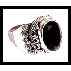 Bijoux indiens - Bague Onyx - Bague indienne en argent Bijoux indiens - Bague Onyx - Bague indienne en argent