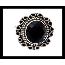 Bijoux indiens - Bague Onyx - Bague indienne en argent Bijoux indiens - Bague Onyx - Bague indienne en argent