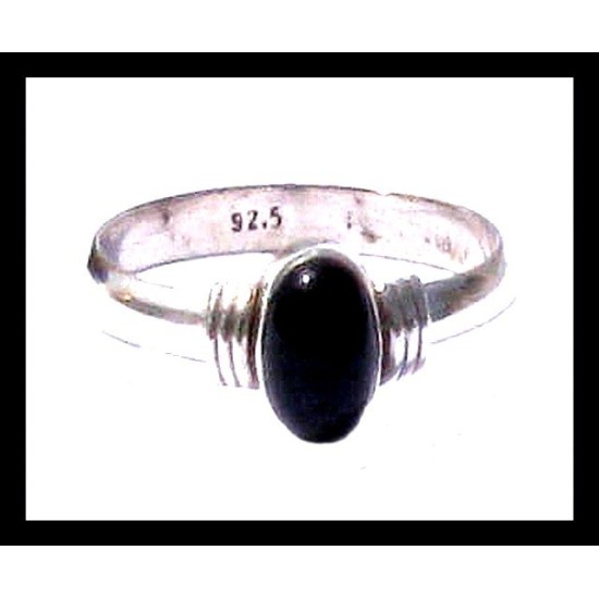 Bijoux indiens - Bague Onyx - Bague indienne en argent,Bagues indiennes