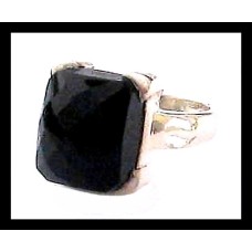 Bijoux indiens - Bague Onyx - Bague indienne en argent Bijoux indiens - Bague Onyx - Bague indienne en argent