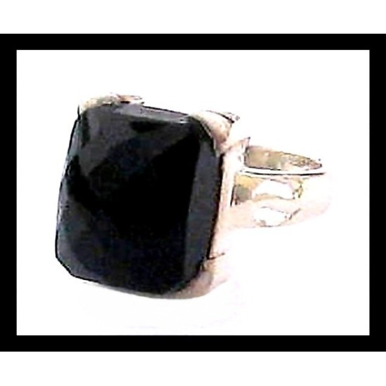 Bijoux indiens - Bague Onyx - Bague indienne en argent,Bagues hommes avec Pierre