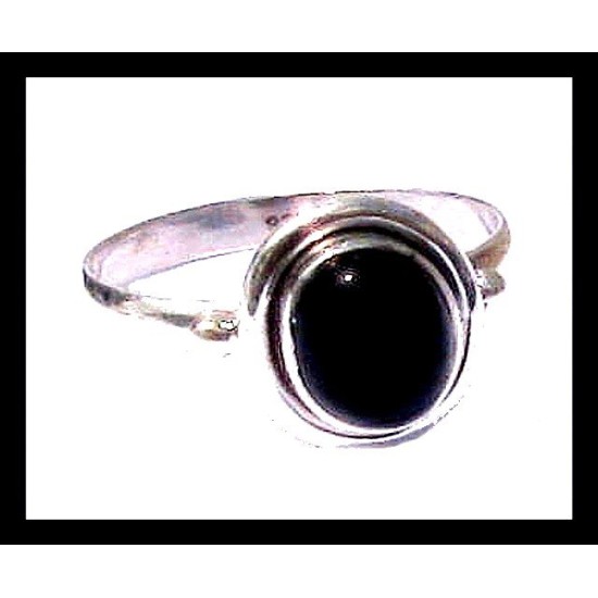 Bijoux indiens - Bague Onyx - Bague indienne en argent,Bagues indiennes