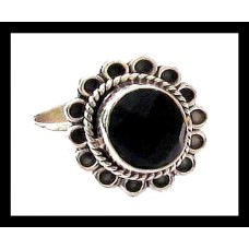 Bijoux indiens - Bague Onyx - Bague indienne en argent Bijoux indiens - Bague Onyx - Bague indienne en argent