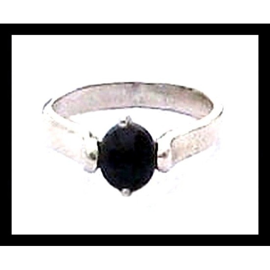 Bijoux indiens - Bague Onyx - Bague indienne en argent,Bagues indiennes