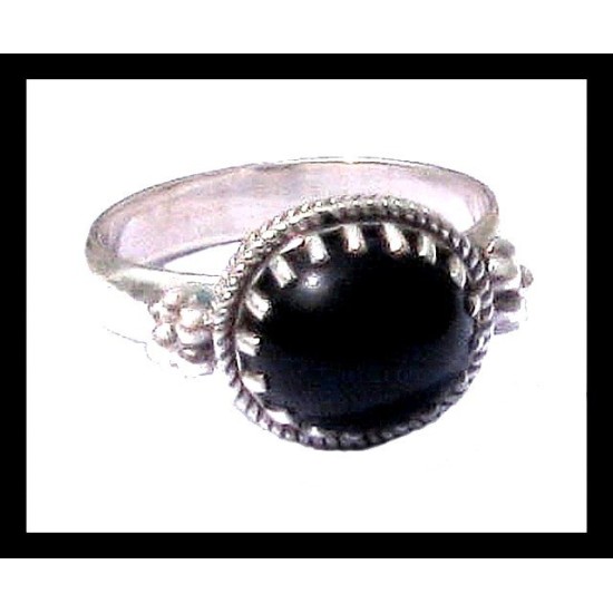 Bijoux indiens - Bague Onyx - Bague indienne en argent,Bagues indiennes