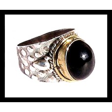 Bijoux indiens - Bague Onyx - Bague indienne en argent Bijoux indiens - Bague Onyx - Bague indienne en argent