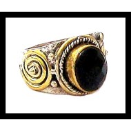 Bijoux indiens - Bague Onyx - Bague indienne en argent
