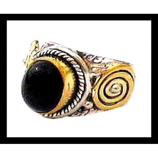 Bijoux indiens - Bague Onyx - Bague indienne en argent,Bagues indiennes