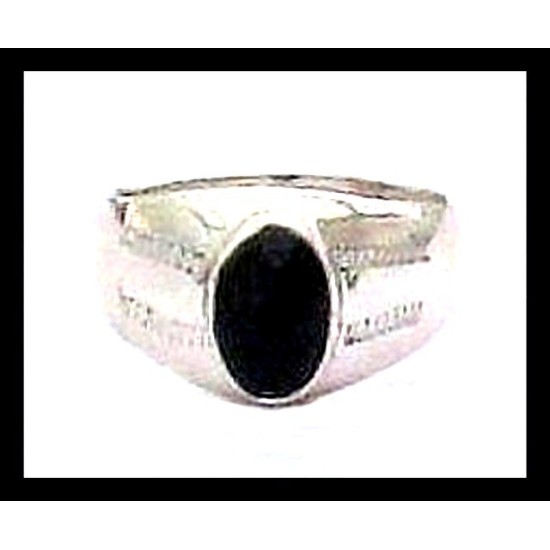 Bijoux indiens - Bague Onyx - Bague indienne en argent,Bagues hommes avec Pierre