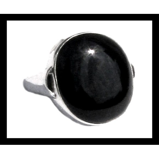 Bijoux inde - Bague Onyx - Bague indienne en argent,Bagues indiennes