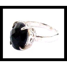 Bijoux indiens - Bague Onyx - Bague indienne en argent Bijoux indiens - Bague Onyx - Bague indienne en argent