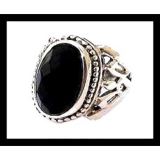Bijoux indiens - Bague Onyx - Bague indienne en argent Bijoux indiens - Bague Onyx - Bague indienne en argent