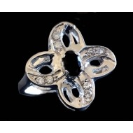 Rhodium Silver Natural Onex Ring