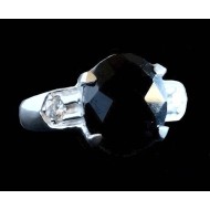 Rhodium Silver Natural Onex Ring