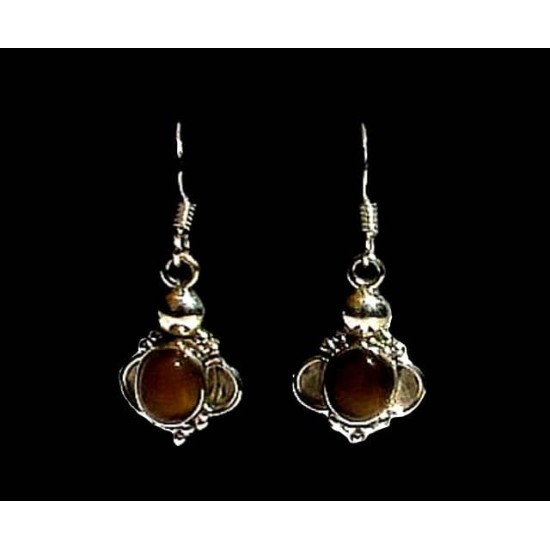 Indian silver jewellery - Earrings Tiger s eye Indian,Indian Earrings