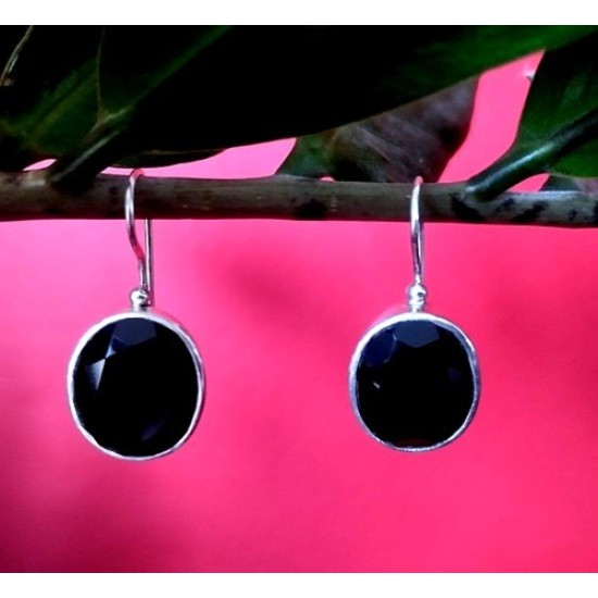 Bijoux Onyx  argent - Boucles d Oreilles indiennes Onyx,Boucles d Oreilles indiennes