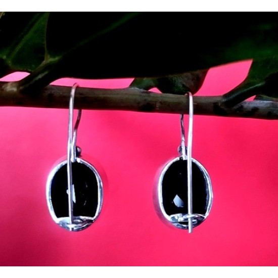 Bijoux Onyx  argent - Boucles d Oreilles indiennes Onyx,Boucles d Oreilles indiennes