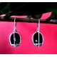 Bijoux Onyx  argent - Boucles d Oreilles indiennes Onyx,Boucles d Oreilles indiennes