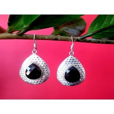 Bijoux Onyx argent - Boucles d'Oreilles indiennes Onyx Bijoux Onyx argent - Boucles d'Oreilles indiennes Onyx