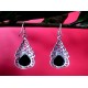 Bijoux Onyx argent - Boucles d Oreilles indiennes Onyx,Boucles d Oreilles indiennes