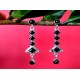 Bijoux Onyx  argent - Boucles d Oreilles indiennes Onyx,Boucles d Oreilles indiennes