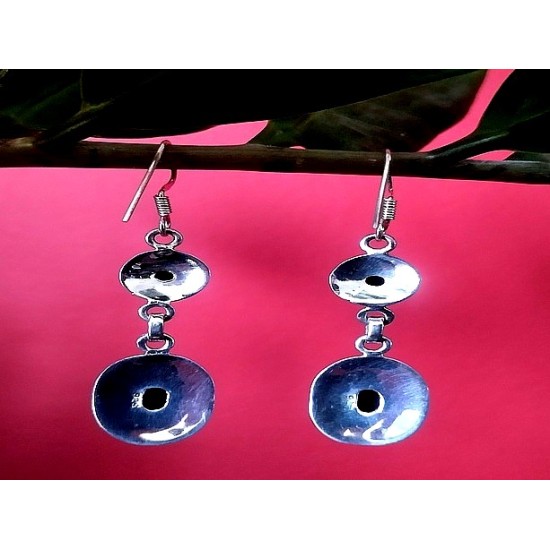 Bijoux Onyx  argent - Boucles d Oreilles indiennes Onyx,Boucles d Oreilles indiennes