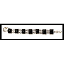 Bijoux indiens - Bracelet Onyx - Bracelet indien en argent Bijoux indiens - Bracelet Onyx - Bracelet indien en argent