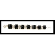 Bijoux indiens - Bracelet Onyx - Bracelet indien en argent