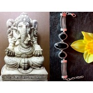 Bijoux indiens - Bracelet Onyx - Bracelet indien en argent