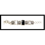 Bijoux indiens - Bracelet Onyx - Bracelet indien en argent