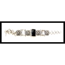 Bijoux indiens - Bracelet Onyx - Bracelet indien en argent Bijoux indiens - Bracelet Onyx - Bracelet indien en argent