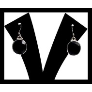 Bijoux Onyx argent - Boucles d'Oreilles indiennes Onyx
